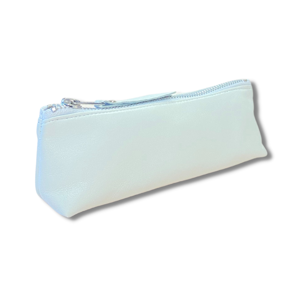 100% Genuine White Leather Pouch